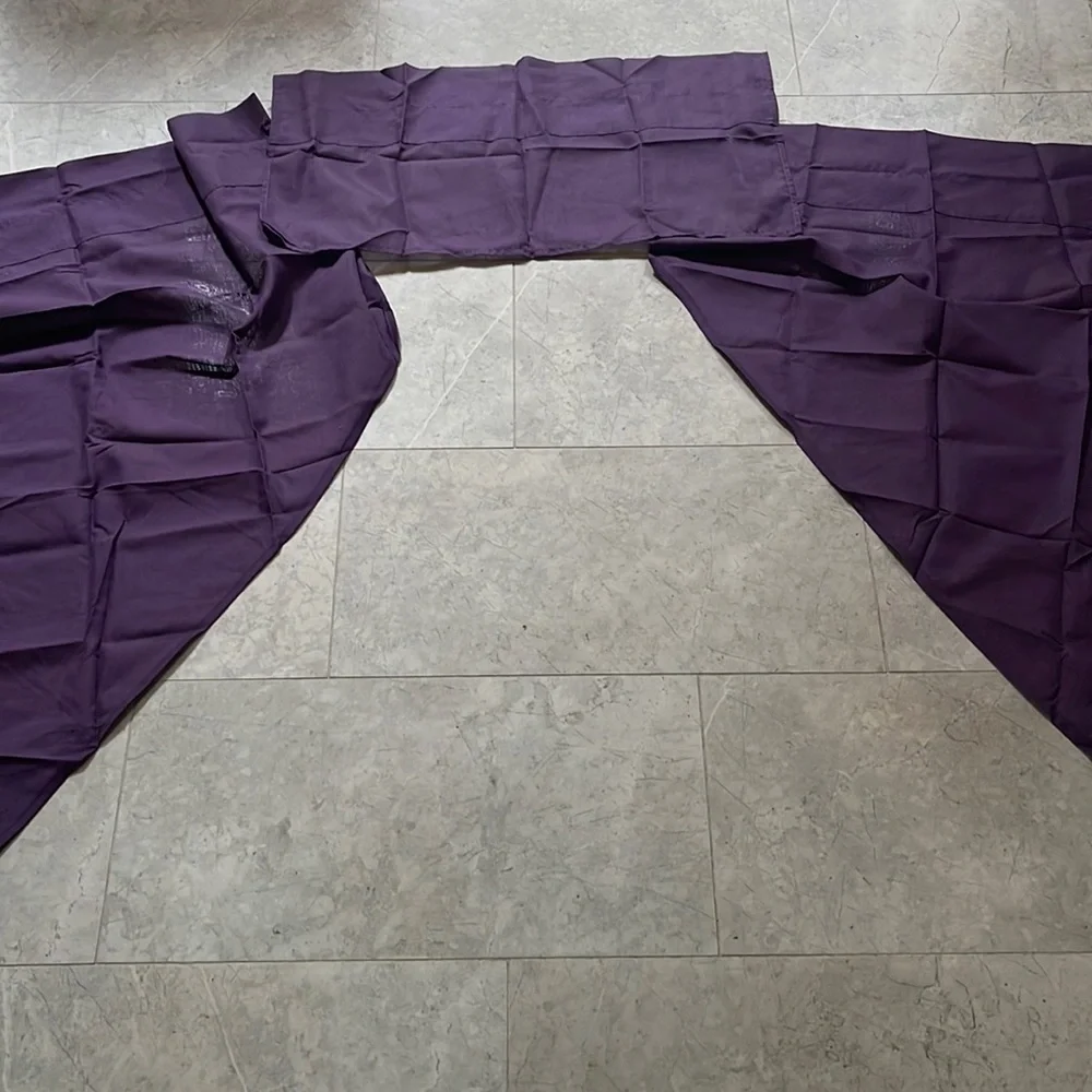 New - set of one valance and two panels in grape/purple color